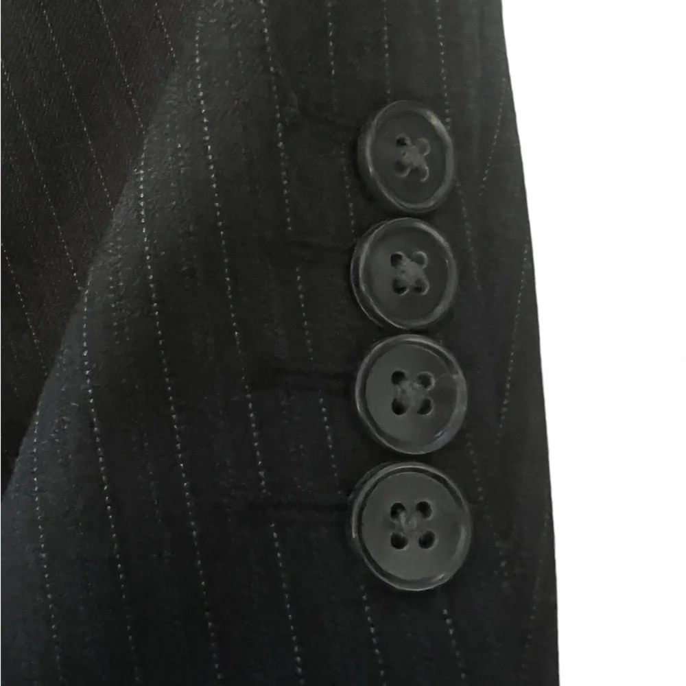Claiborne Men’s Suit Jacket in Black with faint white stripes size 48L/ 40W